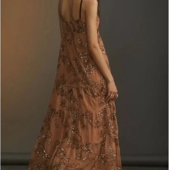 Anthropologie Maeve Sequined Tulle Maxi Dress - Picture 3 of 11